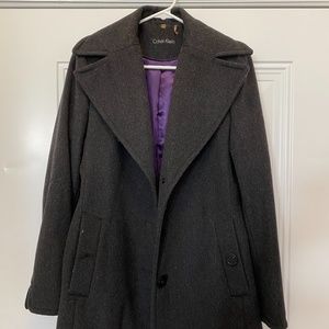 Women's Calvin Klein Peacoat, Gray 4